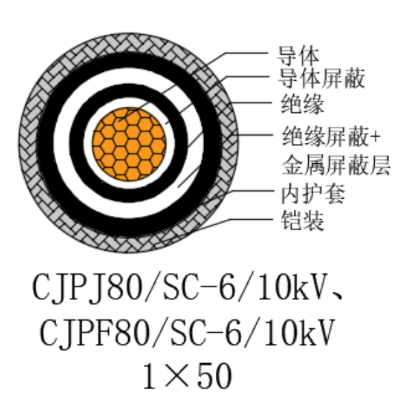 銅芯交聯(lián)聚乙烯絕緣低煙無鹵船用電力電纜-CJPJ80/SC-6/10kV、CJPF80/SC-6/10kV